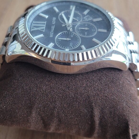 Michael Kors Oversized (44mm)  Lexington Silver-Tone Watch main image 7